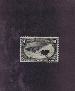 SCOTT# 292 UNUSED NO GUM 1$ WESTERN CATTLE IN STORM, 1898, SOUND, LOOK.   