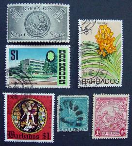Barbados, small group of 6 used stamps