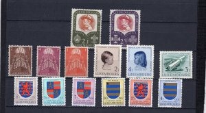 LUXEMBOURG 1957 COMPLETE YEAR SET OF 14 STAMPS MNH