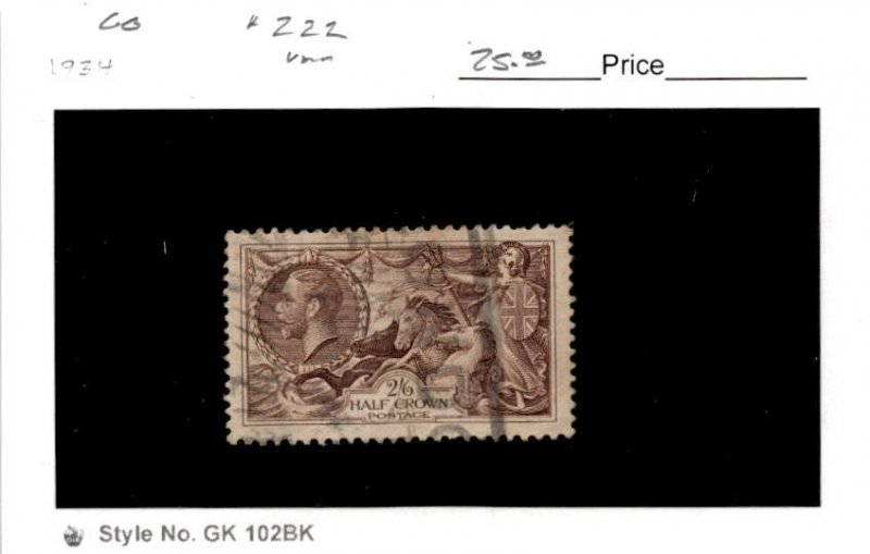 Great Britain, Postage Stamp, #222 Used, 1934 King George (AG)