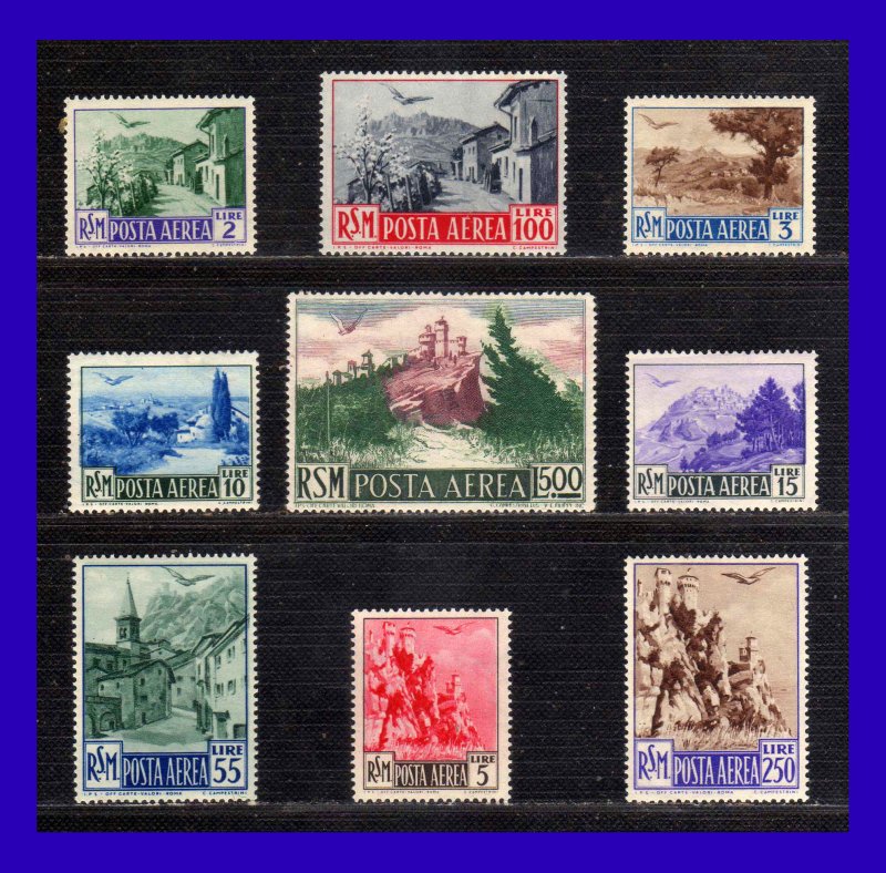 1950 - San Marino - Scott n C 63 / C 71 - MNH - SM- 090