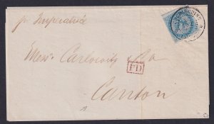 Cochin China, Scott 4 (Yv 4), 1867 Saigon cover to CANTON, CHINA, Roumet cert