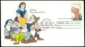 9/11/68 Marceline MO Cds Handcolored Painted SNOW WHITE SEVEN DWARFS #1355 FDC