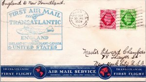 England 1939 - PAA Airmail Transatlantic - London, FS To Botwood NFLD - F72086