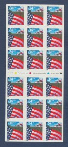 USA - Sc 3495a - MNH booklet of 20 - P# V1111 - 34ct Flag over Farm - 2001