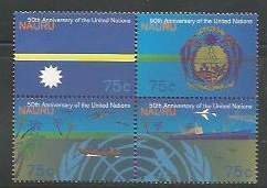 NAURU - 1995 - UN, 50th Anniv - Perf 4v Block - Mint Never Hinged