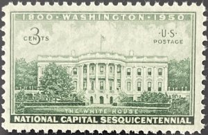 Scott #990 1950 3¢ National Capital Sesquicentennial The White House MNH OG VF