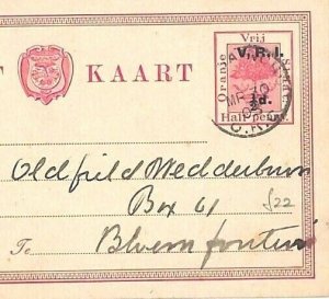 Orange Free State BRITISH OCCUPATION *VRI* Overprint Stationery Card 1900 Gi-180