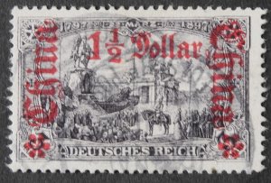 German Post Offices in China 1905 One and a Half Dollar with SHANGHAI postmark