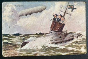 WWI Germany Navy Feldpost Picture Postcard Cover To Dresden Zeppelin From The S