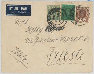 51926 - STRAITS SETTLEMENTS -  POSTAL HISTORY - COVER to TRIESTE - NICE FRANKING