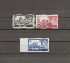 Qatar 1957/9 SG 13/15 MNH Cat £26