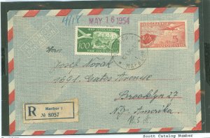 Yugoslavia  Airmail cover to US