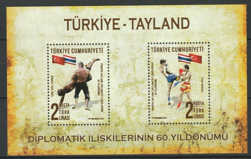 2018 Turkey 4433-4434/B177 Sports / 60 years of diplomatic relations