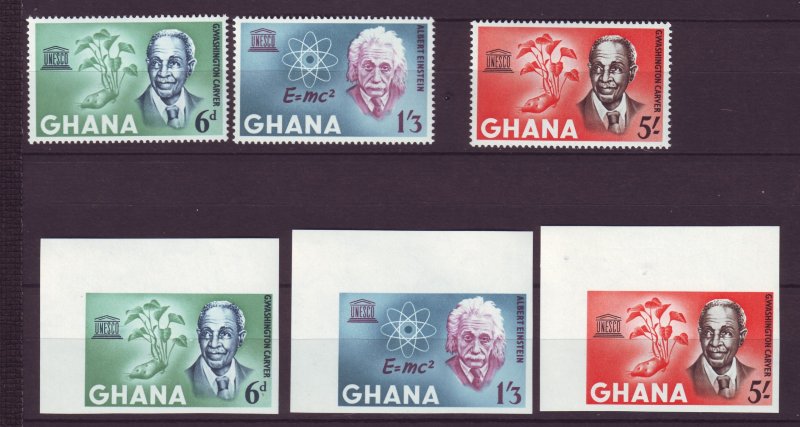 J24426 JLstamps 1964 ghana mnh set perf & imperf #189-91 famous people