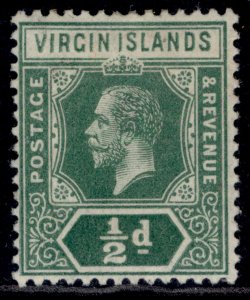 BRITISH VIRGIN ISLANDS GV SG69b, ½d blue-green & deep green, M MINT.