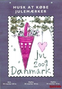 Denmark. Christmas Seal. 2009. 1 Post Office,Display,Advertising Sign.Decoration