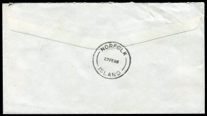 1986 New Zealand to Cook Islands, Missent to Norfolk Island, unusual... 