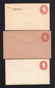 U227/U284 (6) Mint 2c Envelopes Cat. $83.00 