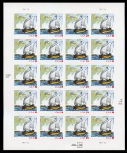 UNITED STATES SCOTT #4073 VOYAGE OF SAMUEL CHAMPLAIN COMPLETE SHEET MINT NH