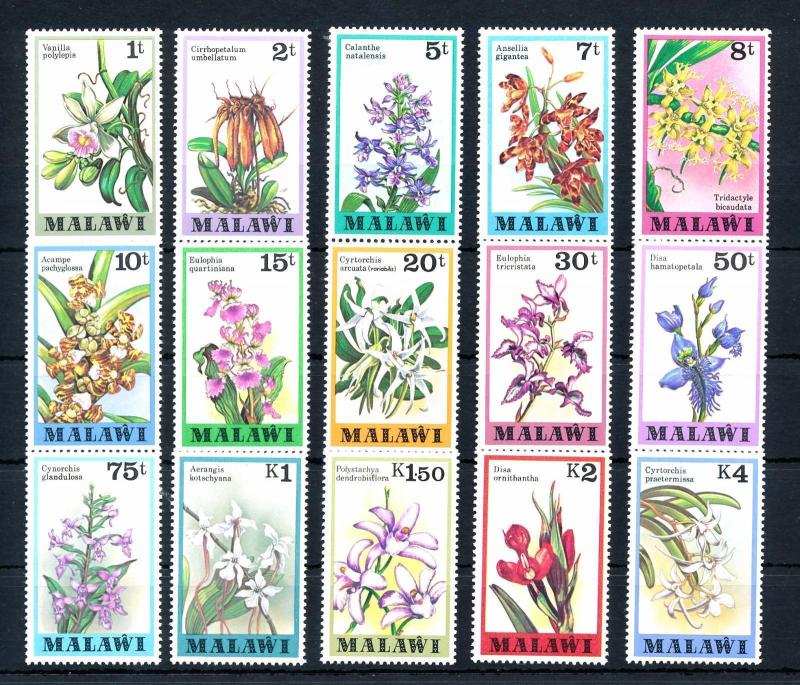 [50797] Malawi 1979 Flora Flowers Blumen Orchids 15 Values MNH