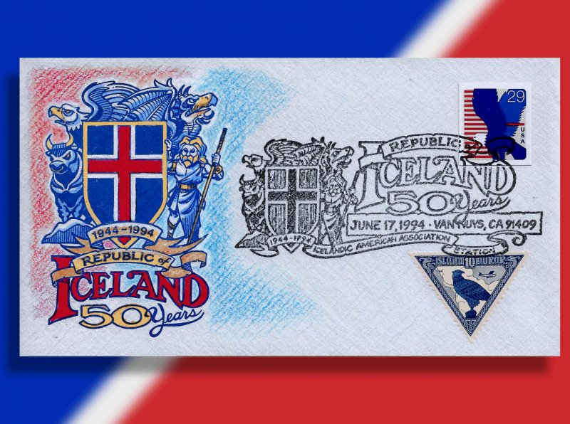 Happy Birthday Iceland!  • Handpainted 50th Anniversary of Independence Cover