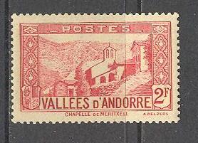 ANDORRA FRENCH Sc# 56A MNH FVF Chapel of Meritxell