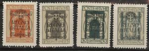 FIUME Scott 187-190 MH* 1924 overprints short stamp set