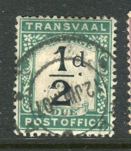 TRANSVAAL; 1907 early Postage Due issue fine used 1/2d. value