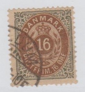 Denmark Scott #30 Stamp - Used Single