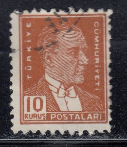 Turkey 1951 Sc#1026 Kemal Ataturk (thick, matt paper) used