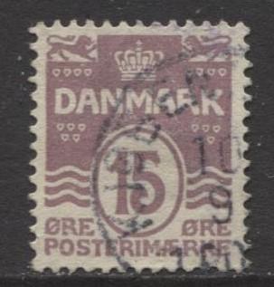 Denmark - Scott 63 - Definitive Issue -1905 - Used - Single 15o Stamp