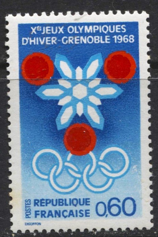 France #1176 Snow Crystal and Olympic Rings MNH CV$0.30