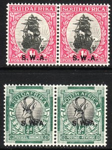 1930 SW Africa complete set pairs issue perf 15 x 14 Sc# 106 107 MLH CV: $40.00