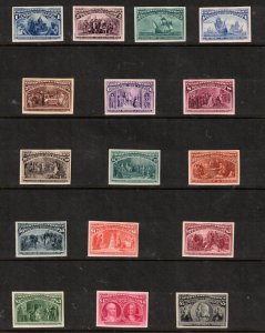 USA #230P4 - #245P5 Very Fine Set Of 16 Plate Proofs In Issued Color On Card