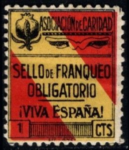 1937 Spain Civil War Charity Cinderella 5 Cent Asociacion De Caridad