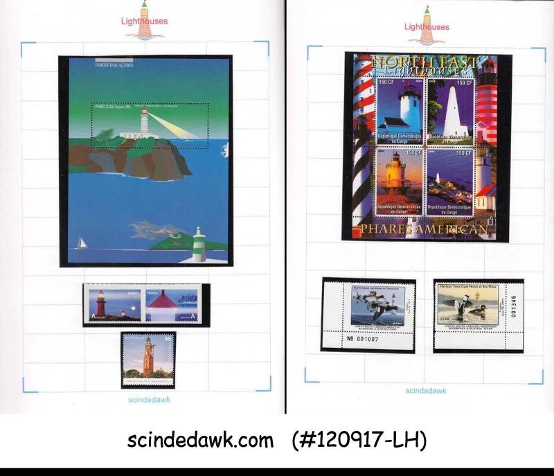 COLLECTION of LIGHTHOUSE Stamps and Covers from Different Countries in a FOLDER