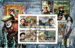 BURUNDI 2011 - Paintings, Great masters, Renoir / minisheet