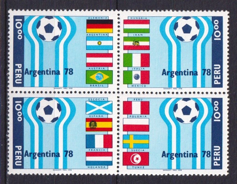 Ss1446 Peru Football World Cup Argentina 1978 #1091-1094 1Set Mnh