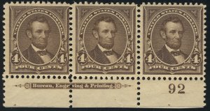 MALACK 269 VF OG 2 NH, 1 H, Plate Strip of 3, fabulous! b5906