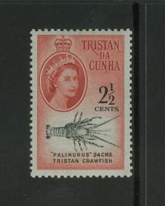 TRISTAN DE CUNHA 1961 2 1/2c TRISTAN CRAWFISH MNH