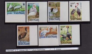 Vietnam 1991 Sc 2243-9 Margin IMPERF WWF set MNH