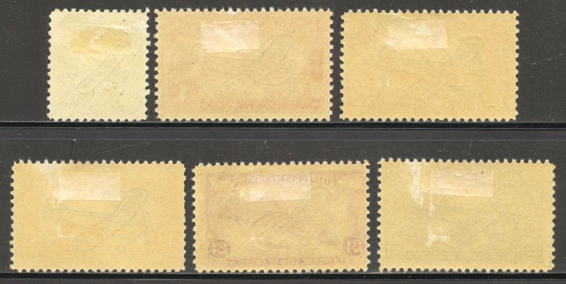 Philippines Scott C46-C51 Unused HOG - 1933 Air Post Overprints - SCV $3.65