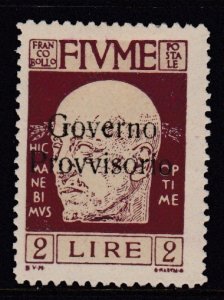 ITALY - Fiume n.160zb unused Variety Gov instead of Go v cv 900$