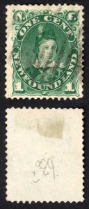 Newfoundland SG50 1c Blue Green Cat 14 pounds