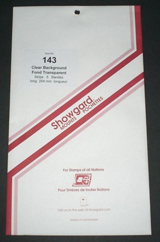Showgard Stamp Mount Size 143/264 mm - CLEAR (Pack of 5) (143x264 143mm)  STRIP  