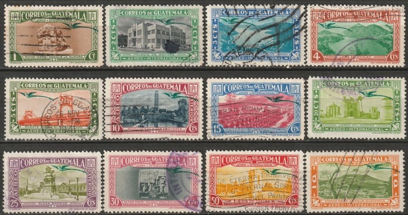 Guatemala 1939 Sc C111-22 air post complete set used