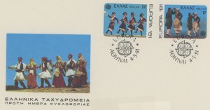 Greece 1386-1387 Official FDC. Europa 1981.