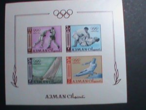 AJMAN 1964 SC# 33-6 18TH OLYMPIC GAMES TOKYO-JAPAN IMPERF MNH SHEET -VERY RARE