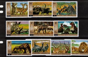 Rwanda Sc 444-53 MNH issue of 1972 - Animals 